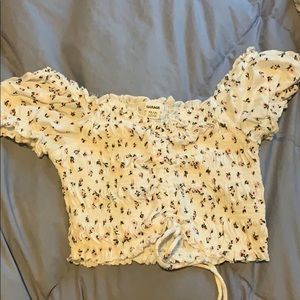 White floral crop top